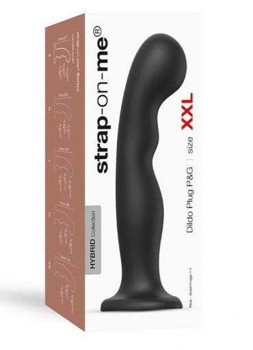 Черная насадка Strap-On-Me Dildo Plug P&G size Xxl