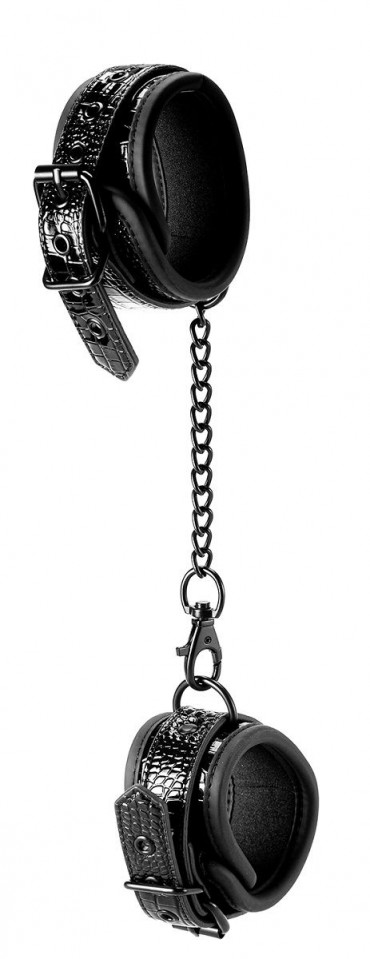Черные оковы на щиколотки Ankle Cuff Croco