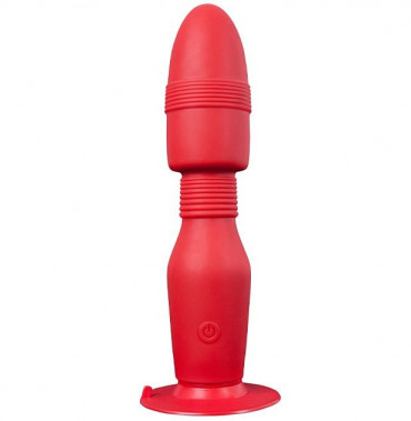 Красная анальная пробка с вибрацией Menzstuff Vibrating Butt Plug 8.5Inch - 21,5 см.