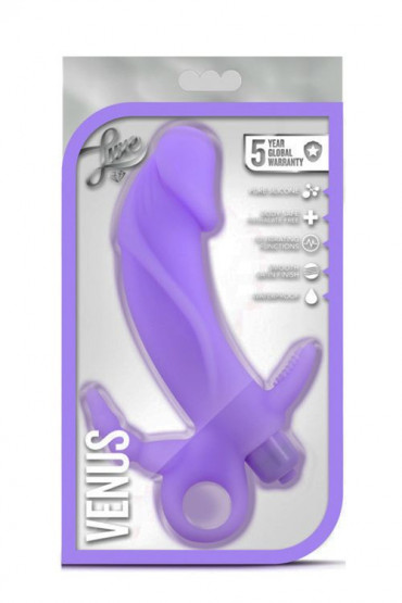 Фиолетовый вибромассажёр Luxe Venus Purple - 17,2 см.