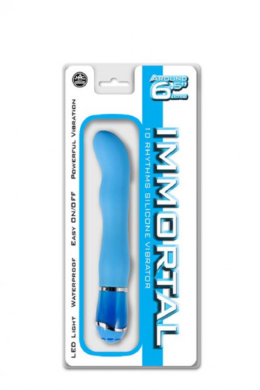 Голубой вибратор Immortal 6Inch 10 Function Vibrator - 17 см.