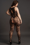 Ажурный кэтсьюит Criss Cross Neck Bodystocking, черный