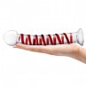 Прозрачный стимулятор с красной спиралью 10" Mr. Swirly Dildo - 25,4 см.