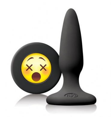 Черная силиконовая пробка Emoji Face Wtf - 8,6 см.