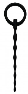 Черный силиконовый уретральный плаг Silicone Penis Plug - 16 см.
