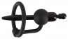 Черный силиконовый дилятор с вибрацией и кольцом PenisPlug with a Glans Ring & Vibration