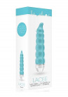 Бирюзовый фигурный вибратор Lacee с тонким кончиком - 15,5 см.