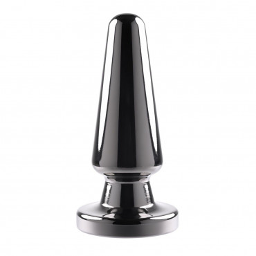 Черная анальная вибропробка Advanced Metal Plug - 13,8 см.