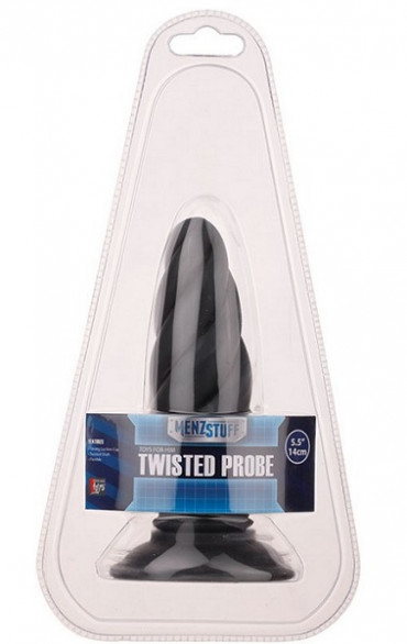 Чёрный витой стимулятор Twisted Probe - 14 см.