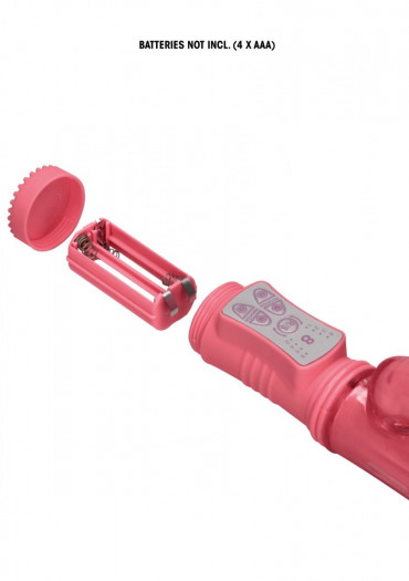 Розовый вибратор-кролик Rotating Bubbles - 23,2 см.
