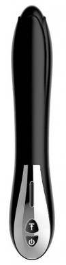 Черный вибромассажер Magic Black Tulip - 22 см.