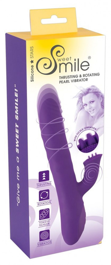 Фиолетовый вибратор-ротатор Thrusting & Rotating - 24,7 см.