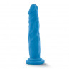 Голубой реалистичный фаллоимитатор на присоске Neo 7.5Inch Dual Density Cock - 17 см.