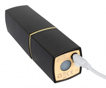 Бесконтактный стимулятор клитора в форме помады Womanizer W-260 2GO в чёрном корпусе