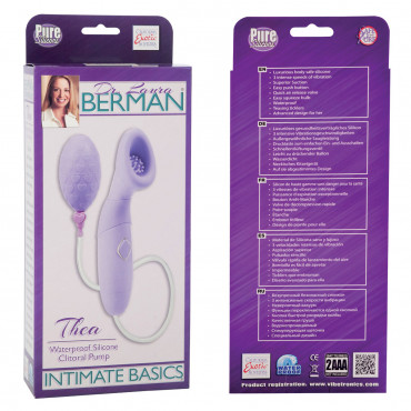 Помпа Waterproof Silicone Clitoral Pump Collection Thea с вибрацией фиолетовая