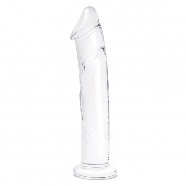 Большой стеклянный стимулятор 12’’ Glass Dildo With Veins & Flat Base - 28 см.