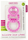 Набор из 3 розовых эрекционных колец Silicone Love Wheel 3 sizes