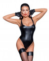 Эротическое боди с высокими вырезами Powerwetlook body with high cut bottom hem, черный