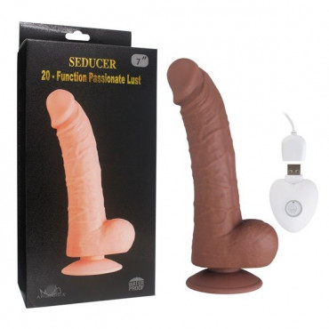 Коричневый вибратор Seducer 20 Function Passionate Lust - 22,5 см.