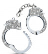 Серебристые наручники со стразами Bling Cuffs