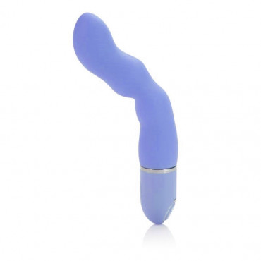 Голубой гнущийся вибратор 10-Function Silicone Pleasure Bendie Wavy G's - 17,8 см.