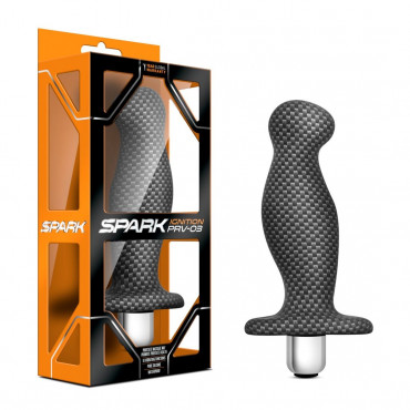 Серый массажёр простаты с вибрацией Spark Ignition Prv-03 - 12,7 см.