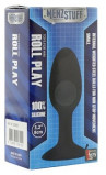 Чёрная анальная пробка с шариком внутри Menzstuff Roll Play Small - 8 см.