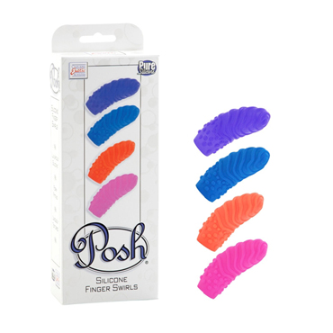 Набор Posh Silicone Finger Teasers Swirls: четыре насадки на палец из силикона