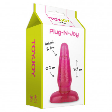 Анальный массажер Plug-N-Joy розовая - 11 см.