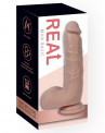 Силиконовый фаллоимитатор с мошонкой на присоске Real Man Basic Big