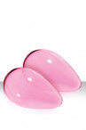 Большие розовые стеклянные вагинальные шарики Crystal Kegel Eggs