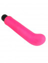Ярко-розовый вибромассажер с загнутым кончиком XL G-Spot Softees - 16,2 см.