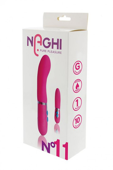 Розовый вибратор для G-стимуляции Naghi NO.11 - 17 см.