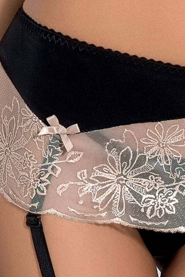 Сексапильный комплект Lotus, черный с бежевым