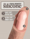 Телесный фаллоимитатор-реалистик King Cock Ellite Dual Density - 25,5 см.