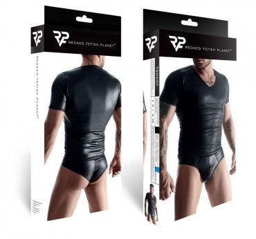 Мужская футболка с эффектом wetlook, черный