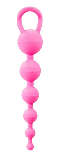 Розовая анальная цепочка Six Balls Chain