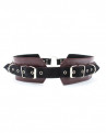 Бордовый пояс с колечками для крепления наручников Maroon Leather Belt, бордовый