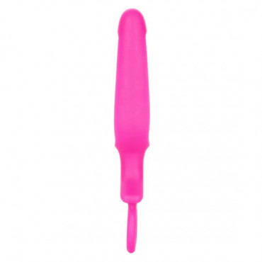 Розовая силиконовая пробка с прорезью Silicone Groove Probe - 10,25 см.