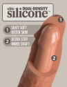Кофейный фаллоимитатор 8" Silicone Dual Density Cock - 22,8 см.