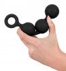 Чёрная анальная цепочка Lust Anal Beads - 19,5 см.