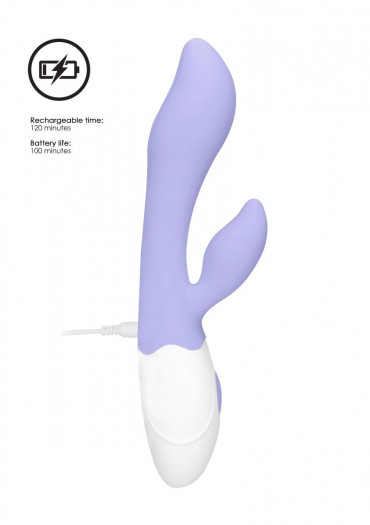 Фиолетовый G-spot вибратор Sunset со стимулятором клитора - 20 см.