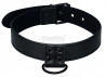 Черный ошейник Bondage Fetish Black Matt Collar With Leash с цепочкой-поводком