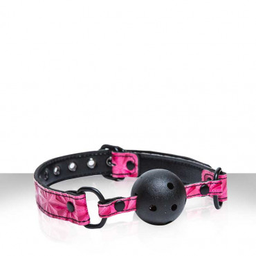 Розовый виниловый кляп Sinful Ball Gag