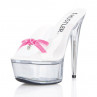 Прозрачные сабо с розовым бантиком Pink Bow, прозрачный