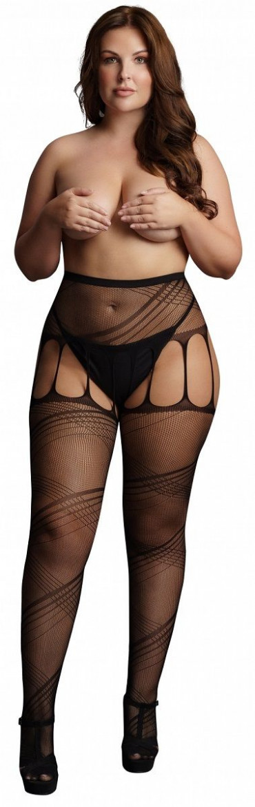 Стрип-панти Crotchless Cut-Out Pantyhose, черный