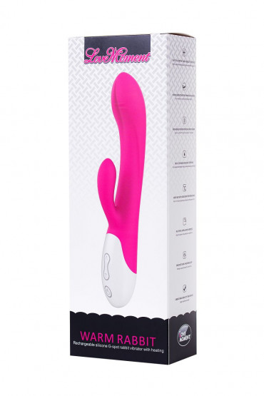 Розовый вибратор Lovemoment с подогревом - 22 см.
