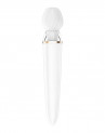 Белый вибромассажер Satisfyer Double Wand-er со сменными насадками