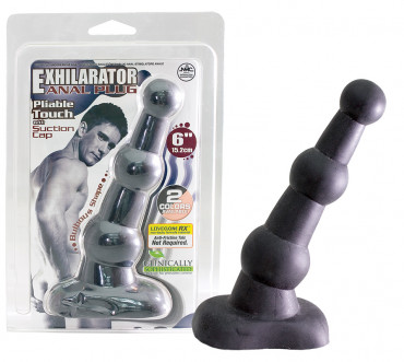 Чёрная втулка с наклоном Exhilarator Anal Plug - 15,2 см.