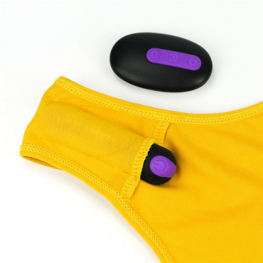 Сексуальные трусики с вибропулей Bitch Vibrating Panties - Size M, желтый